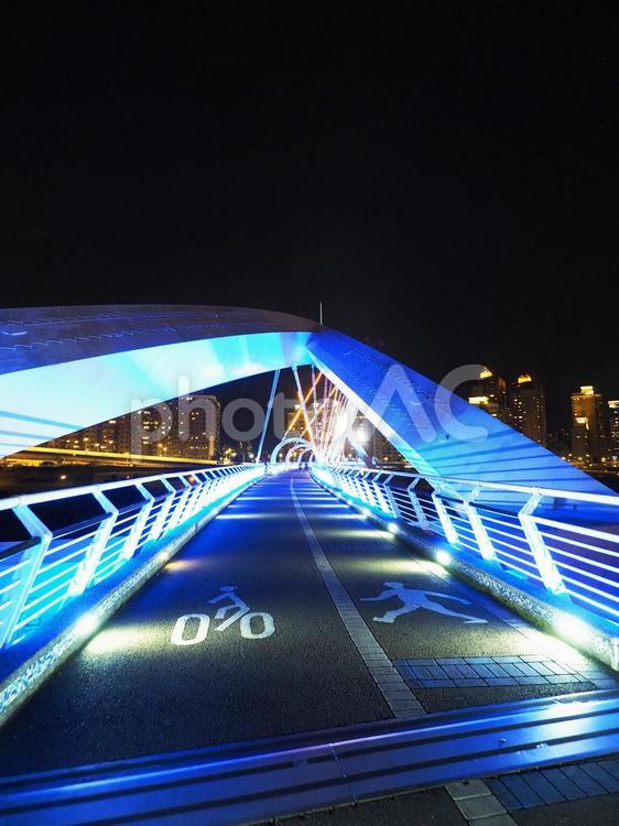 夜景_台湾の陽光運動公園にある橋のライトアップ