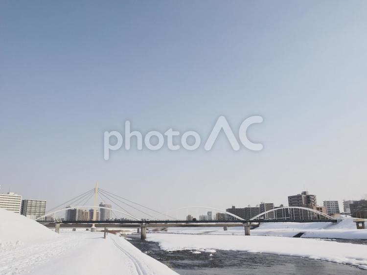 真冬の南七条大橋（北海道札幌市）