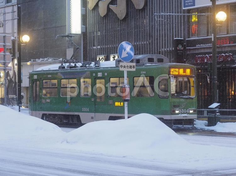 降雪の札幌市電（北海道札幌市）