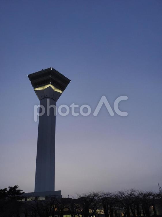 日暮れの五稜郭タワー（北海道函館市）