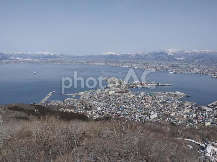 函館山眺望、函館造船所（2023年3月）