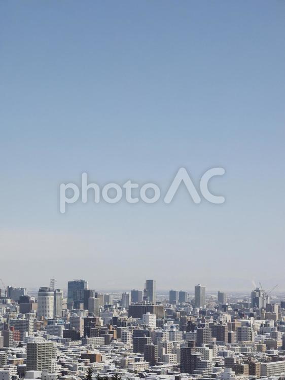冬の札幌市の遠景（旭山記念公園）