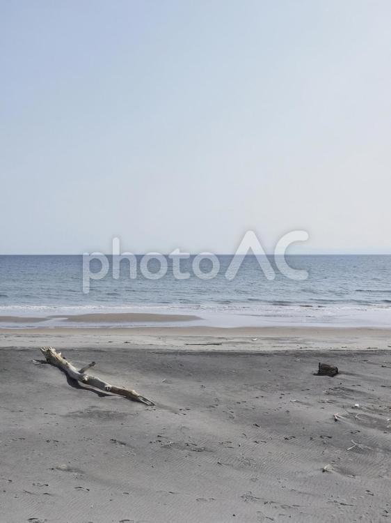大森浜、浜辺と青空（北海道函館市）