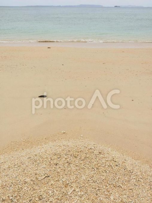 漢那ビーチの砂浜（沖縄県宜野座村）