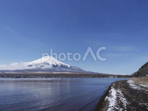 冬の富士山と山中湖