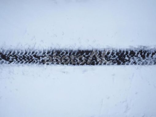 雪上のタイヤ痕