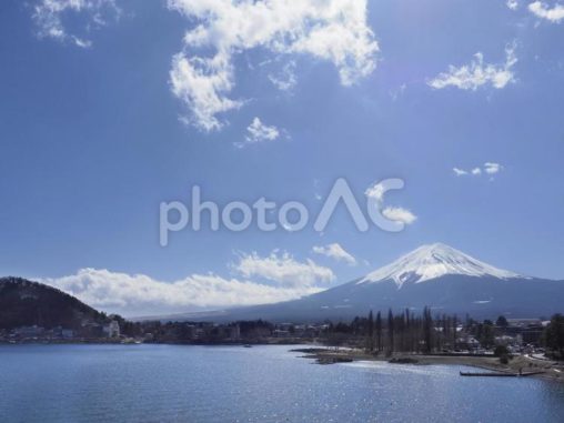 冬の富士山と河口湖