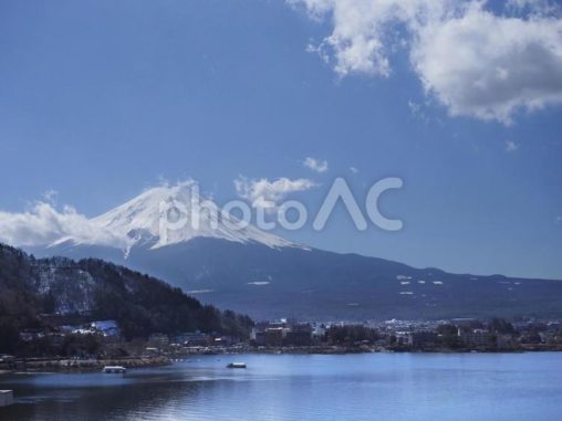 冬の富士山と河口湖