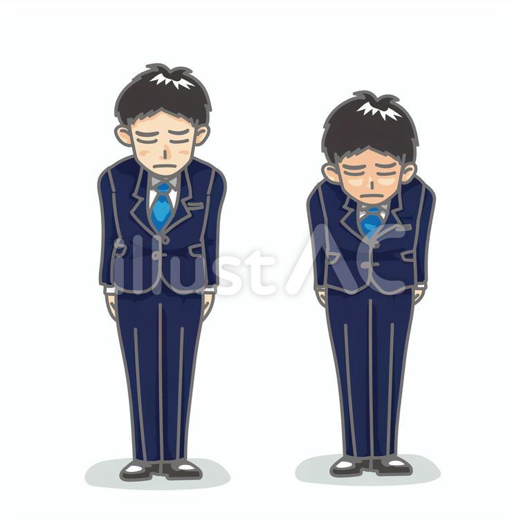 お辞儀するスーツの男性B