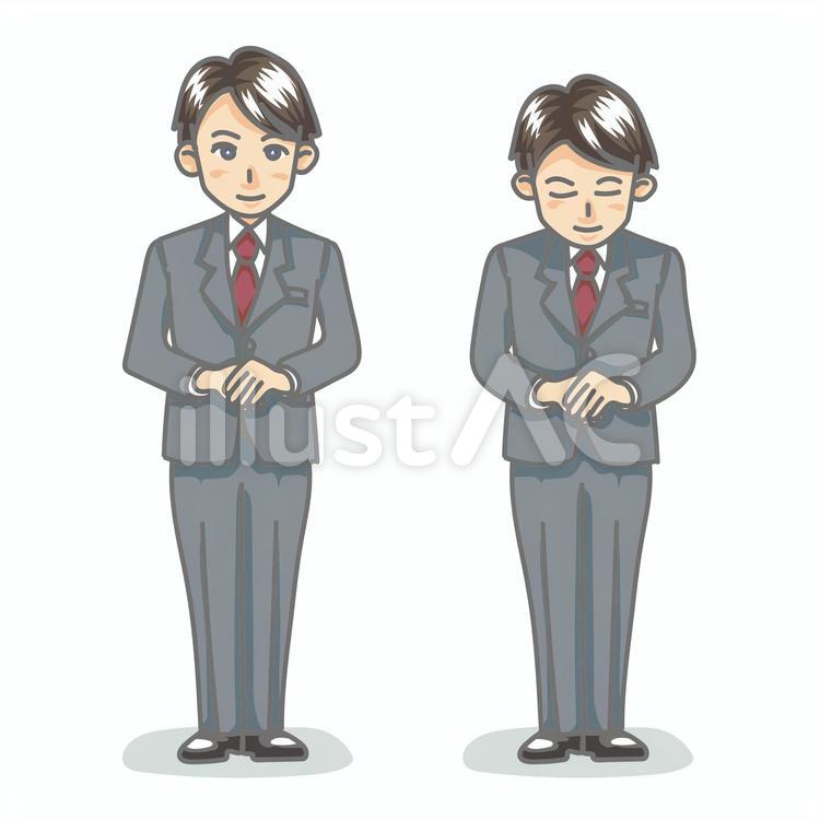 丁寧に会釈するスーツを着た男性