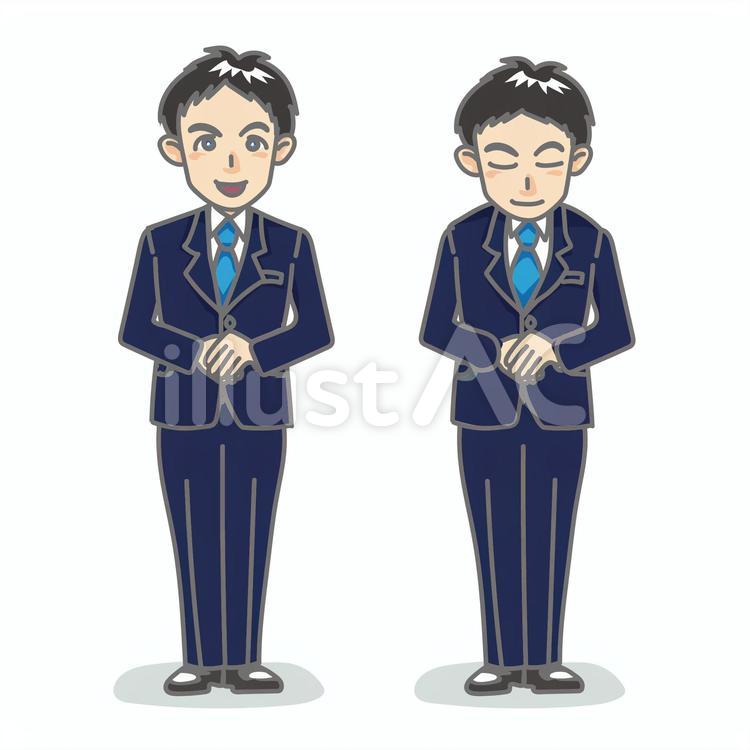 会釈するスーツの男性B