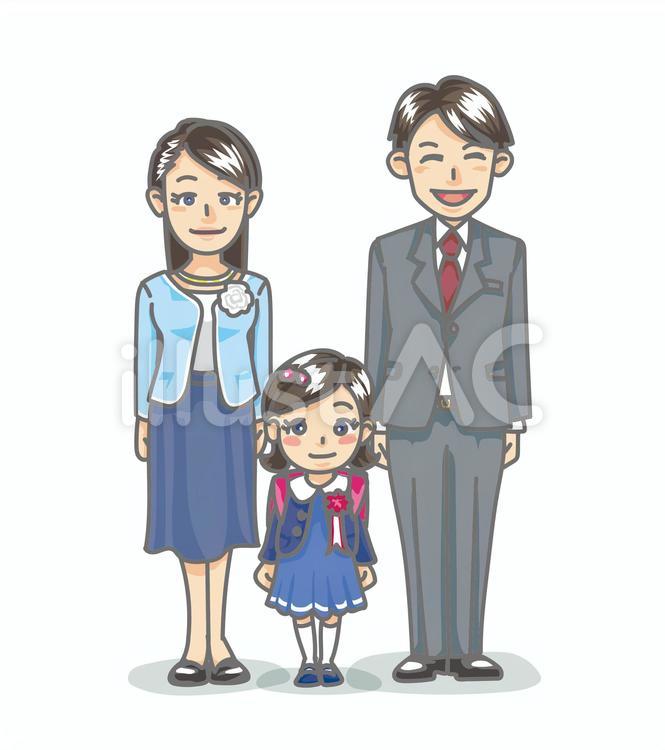 入学式の親子（小学生女の子）