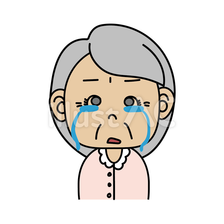 おばあちゃん_A涙を流す顔