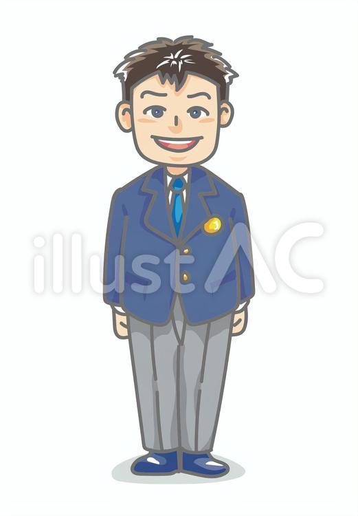 ブレザー制服の男の子_B001