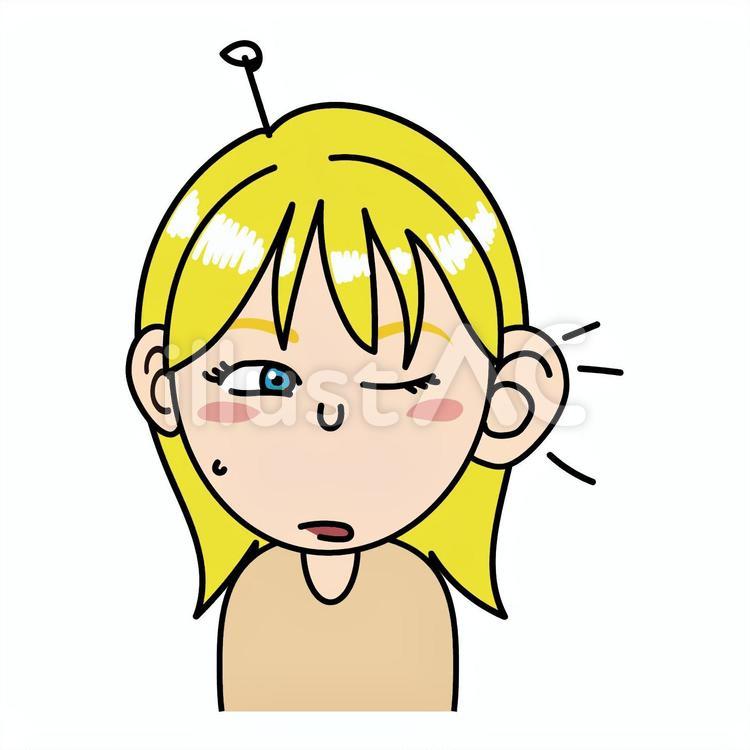 女の子_B聞き耳をたてる表情