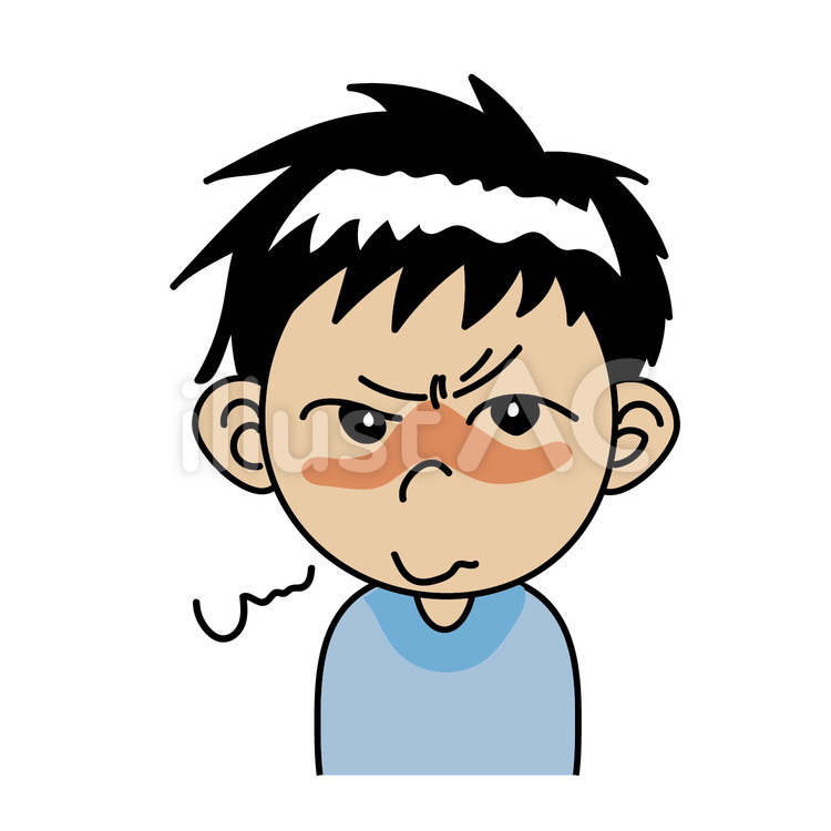 男の子-A不満で怒った表情