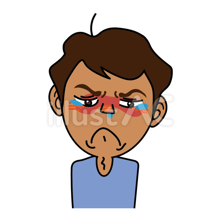 男の子_E泣き止んで強がる表情