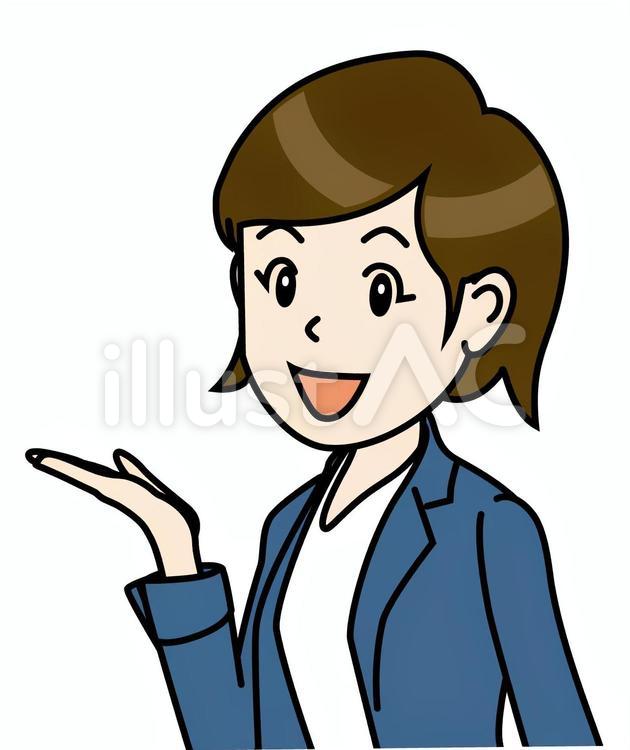 スーツ女性A_案内アナウンス横