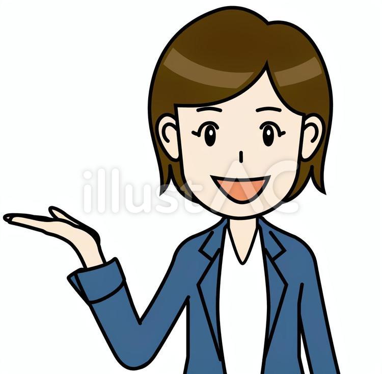 スーツ女性A_紹介説明案内アナウンス