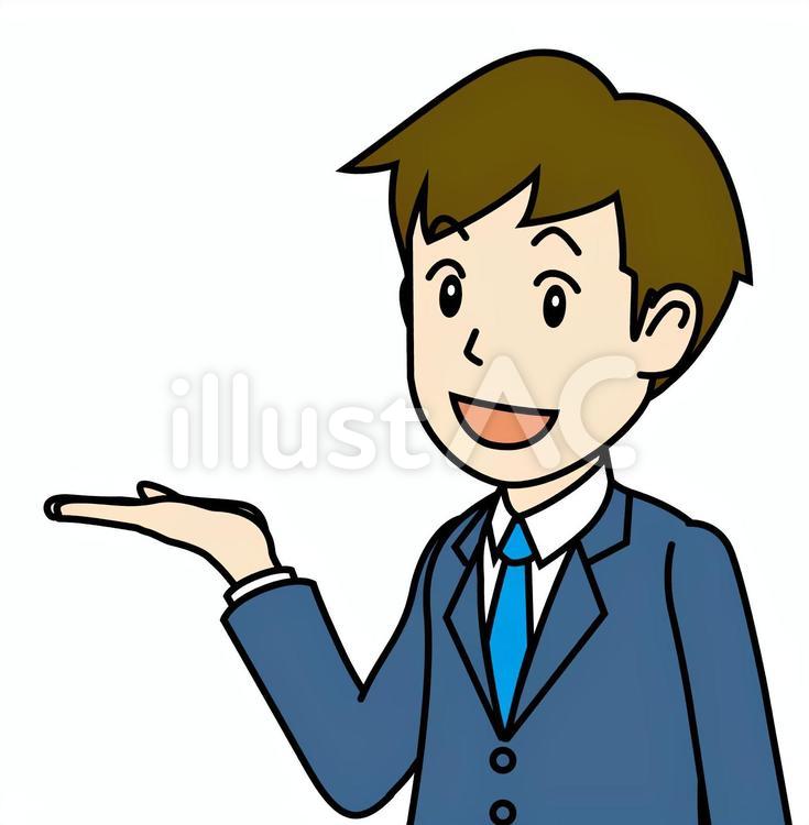 スーツ男性A_案内アナウンス横