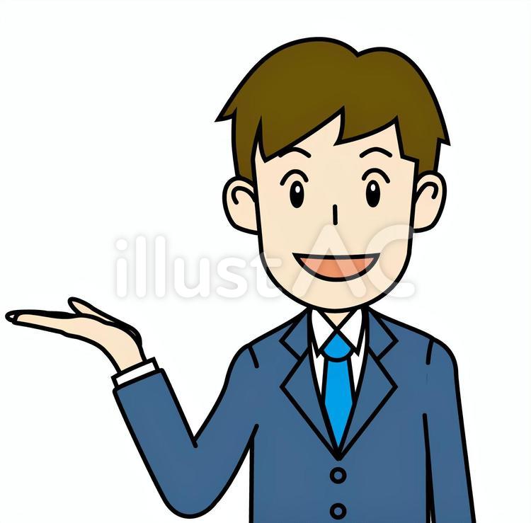 スーツ男性A_紹介説明案内アナウンス